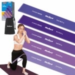 Latexová súprava cvičebných pásov - Mini Band L, 2,3-18,2 kg, 5 pásov, fialová, REBEL ACTIVE – Obrázok 9
