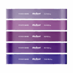 Latexová súprava cvičebných pásov - Mini Band L, 2,3-18,2 kg, 5 pásov, fialová, REBEL ACTIVE – Obrázok 3