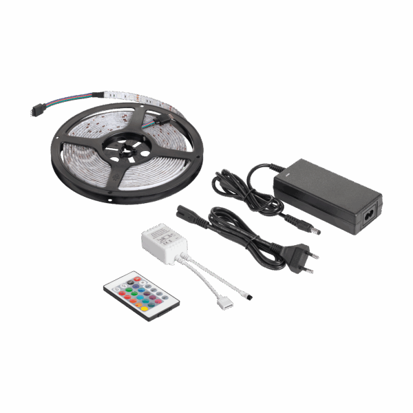 Sada LED osvetlenia (RGB LED reťazec, ovládač farieb, napájací zdroj)