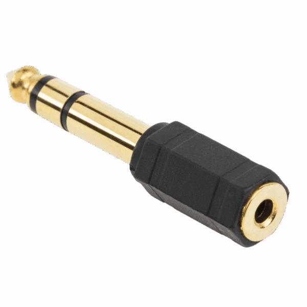 Jack 6,3/3,5 konektor zlatý plastový