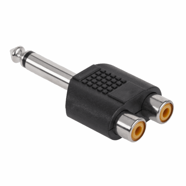Jack 6,3 MONO-2xGN.RCA konektor