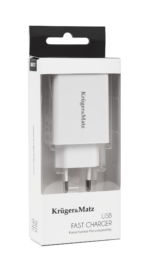 Kruger&Matz USB nástenná nabíjačka s funkciou Pump Express 2.0 – Obrázok 2