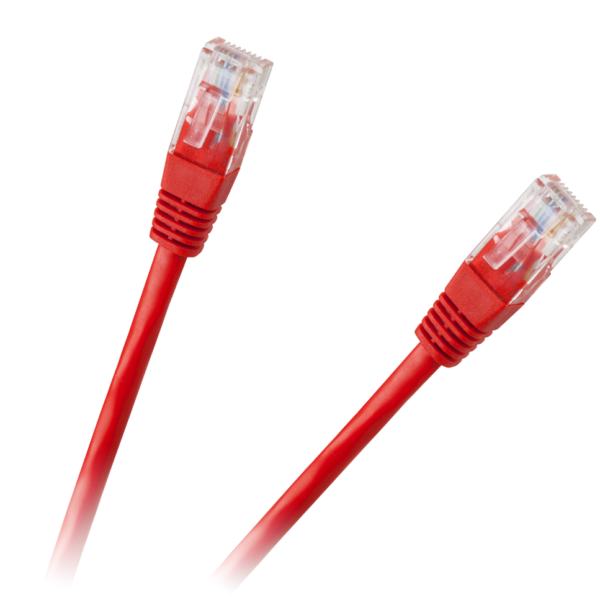 Patchcord UTP 8c kábel zástrčka-zástrčka 1,5m CCA červená kat.6e