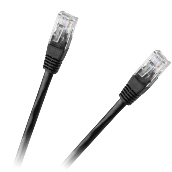 Patchcord UTP 8c kábel zástrčka-zástrčka 3,0m CCA čierna kat.6e